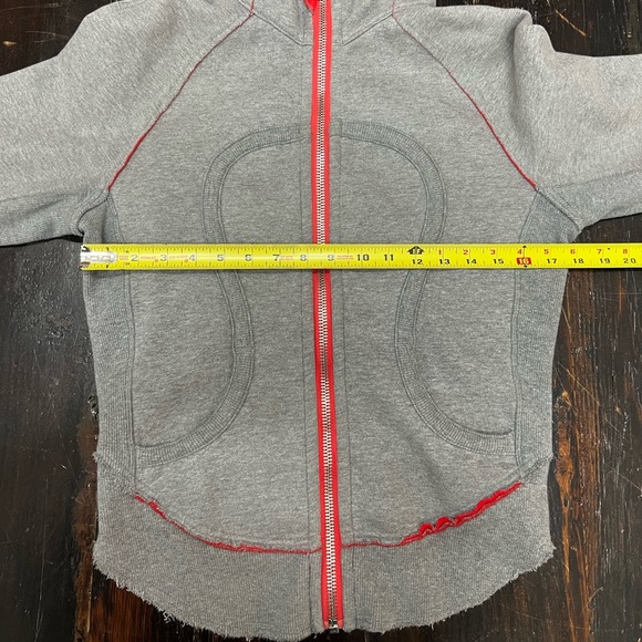 Lululemon jacket hoodie grey orange size 8 - Picture 7 of 11